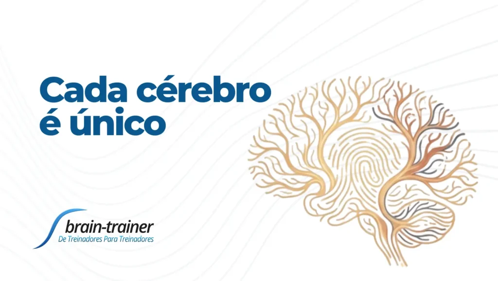 Ilustração representando que cada cérebro é único, com arquitetura neural singular formada por experiências e hábitos cerebrais desde o início da vida.